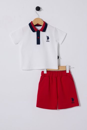 U.S. Polo Assn. U.S. Polo Assn. Red Baby Outfit for Boys