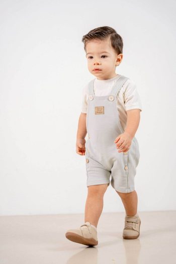 Bombé Baby Kids Natural Cotton 2-Piece Romper Set Trend Fashion Top and Bottom Set