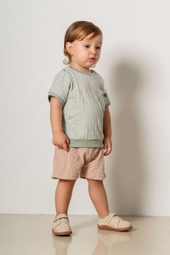 Bomb Baby Kids Khaki Cotton 2-Piece Set First Me Trendy Fashion Top and Bottom Set
