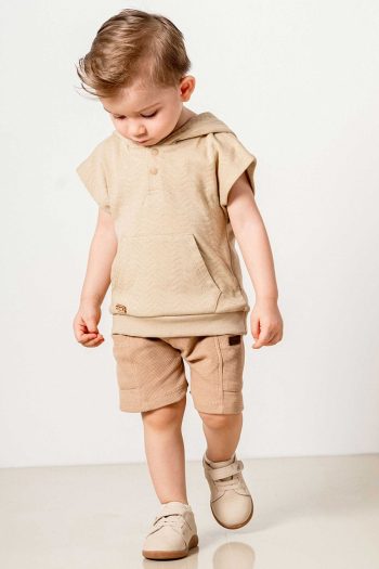 Bomb Baby Kids Hoodie Shorts Cotton Comfortable 2-Piece Set Trendy Fashion Top and Bottom Set