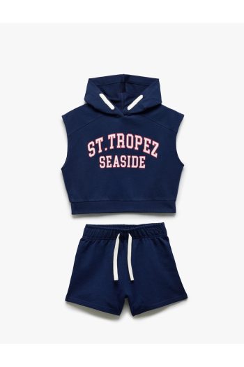 Cotton Hoodie Sleeveless T-Shirt and Shorts Set