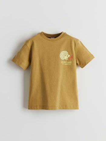 LCW Kids Haki Bicycle Neck Printed Baby Boy T-Shirt