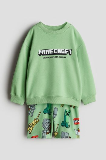 H&M 2-Piece Printed Sweatshirt Set