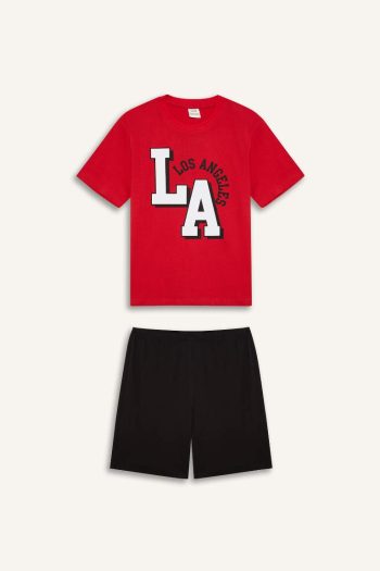 Boys' 2-Piece Set with Printed Short Sleeve T-Shirt and Shorts