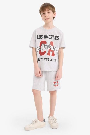 Boys' 2-Piece Set with Printed Short-Sleeve T-Shirt and Shorts