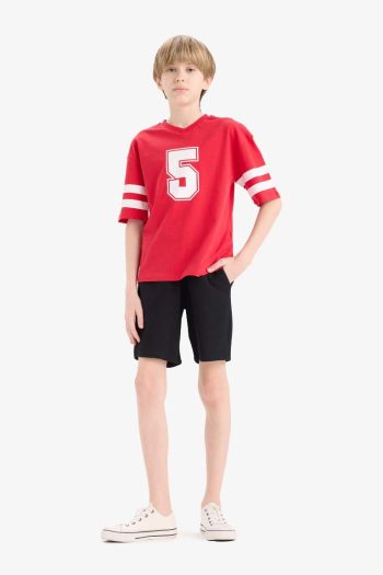 Boys' 2-Piece Set with Printed Short-Sleeve T-Shirt and Elastic-Waist Shorts