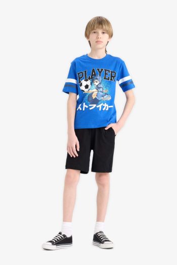 Boys' 2-Piece Set: Short Sleeve Printed T-Shirt and Elastic Waist Shorts