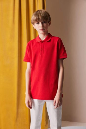 Boys' Basic Plain Red Short Sleeve Polo Shirt