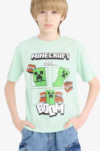 Boys' Minecraft Bicycle Collar Short-Sleeve T-Shirt