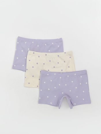 LCW Kids Lila Printed Elastic Waist Girls Boxer 3-Pack