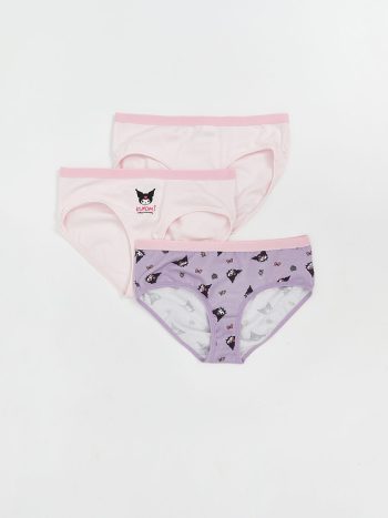 LCW Kids Pink Kuromi Printed Girl's Underwear 3-Pack