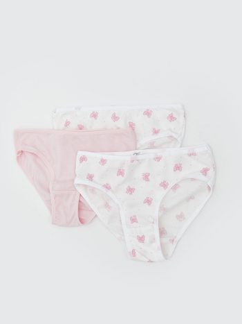 LCW Kids White Bow Patterned Girls' Underwear Set of 3