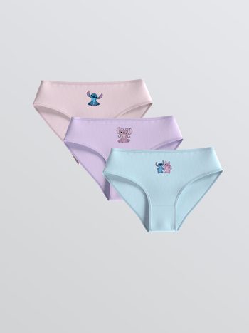 LCW Kids Pink Lilo and Stitch Printed Girls' Underwear Pack of 3