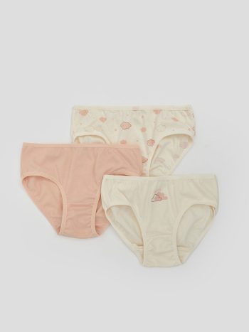 LCW Kids                                                                                          Ivory Printed Girls' Panties Set of 3