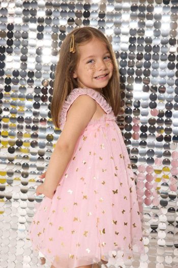 Le Mabelle x DeFacto Girl's Baby Printed Strappy Tulle Dress