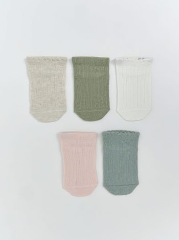 LCW Baby Green Basic Baby Girl Socks - Set of 5