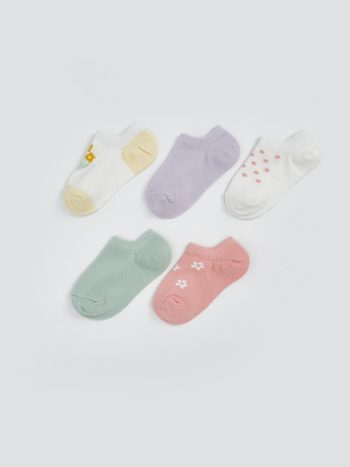 LCW Baby 5-Pack Ecru Floral Baby Socks