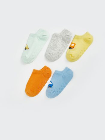 LCW Baby Green Printed Boys' Socks 5-Pack