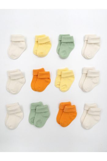 KARAMİLA 12-Pack Natural Bamboo Baby Socks / Newborn Baby Socks
