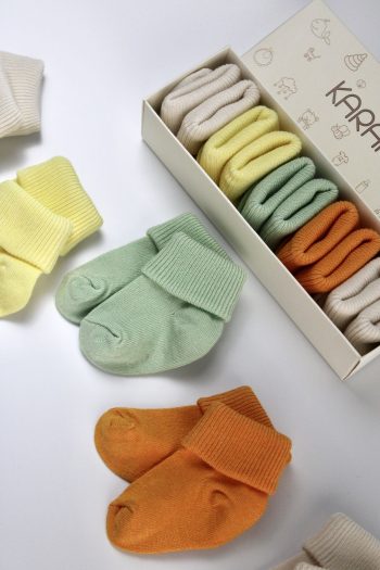 KARAMİLA 5-Piece Baby Bamboo Socks Set - Newborn Socks - Baby Socks