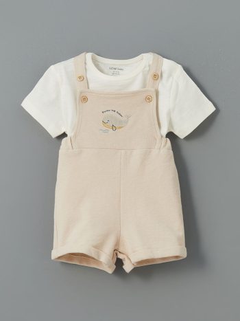 Baby Cotton Male Baby Overall and T-Shirt Set of 2