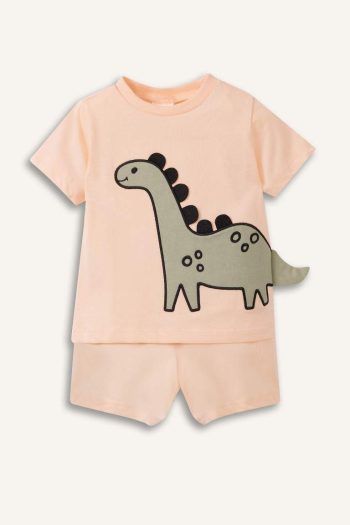 Boys' Baby 2-Piece Pajama Set Short Sleeve Cotton T-Shirt Flexible Waist Shorts