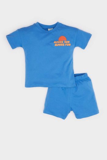 Boys' 2-Piece Set Printed Short Sleeve T-Shirt and Shorts