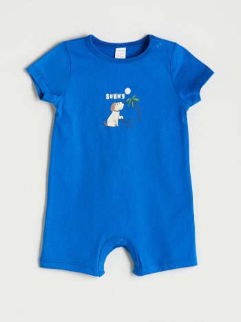 LCW Baby                                              Navy Printed Cotton Baby Boy Overall