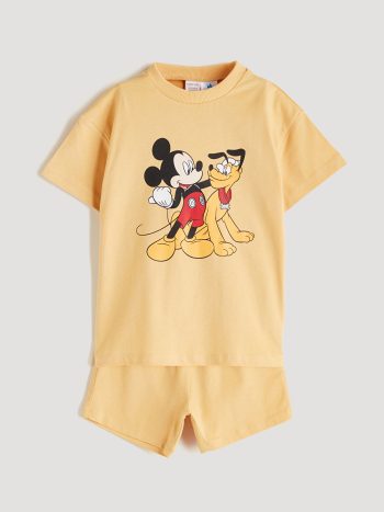 LCW Baby Mickey Mouse Printed Boys' T-Shirt and Shorts Set (2 Pieces)