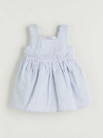 LCW Baby Blue Ribbon Detailed Baby Girl Dress