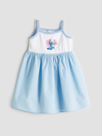 LCW Kids Mavi Stitch Printed Ruffled Girls Dress
