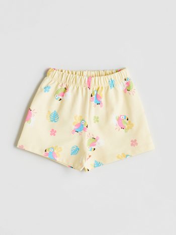 LCW Kids Printed Elastic Waist Sari Beli Shorts for Girls