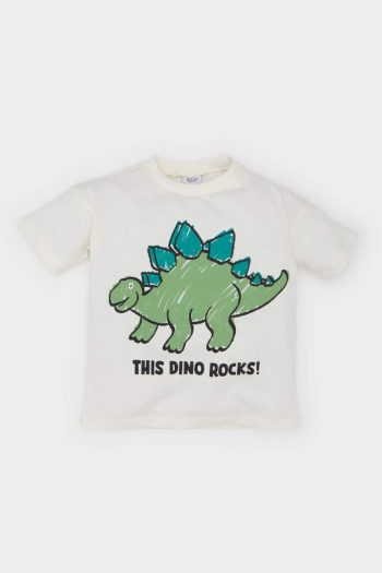 Boys' Short Sleeve Dinosaur Printed T-Shirt