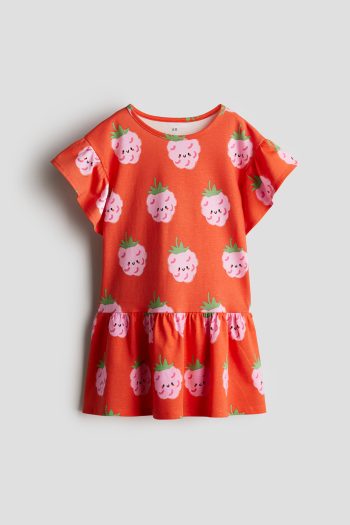Volan Sleeved Cotton Dress
