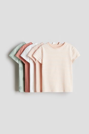 5-Piece Cotton T-Shirt Set