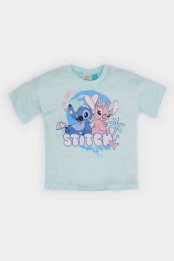 Disney Lilo & Stitch Short Sleeve Crew Neck T-Shirt for Baby Girls