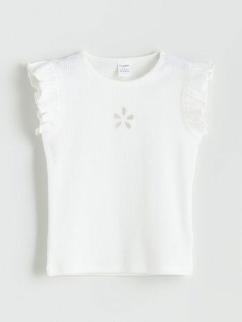 LCW Kids                                                                                          Ecru Round Neck Embroidered Girls' Blouse