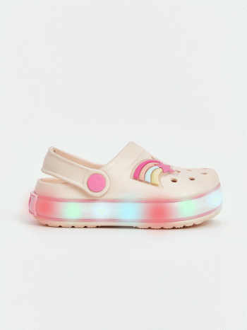 LCW STEPS Bej Printed Girl's Baby Beach Sandals