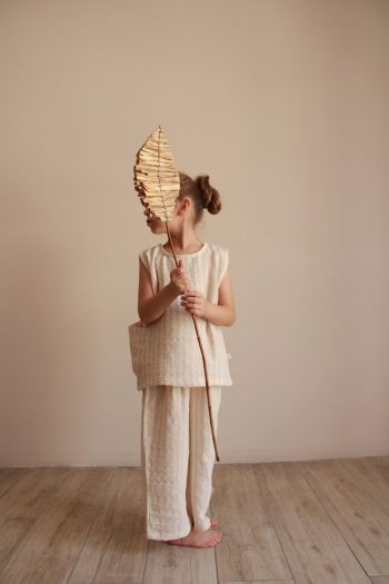 Bamboo Striped Asymmetric Pocket Muslin Set