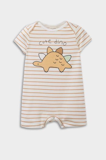 Baby Boy Newborn Dinosaur Print Short Sleeve Bodysuit