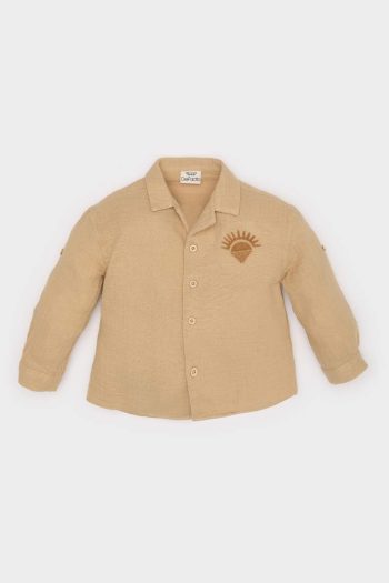 Embroidered Muslin Long Sleeve Shirt for Baby Boys