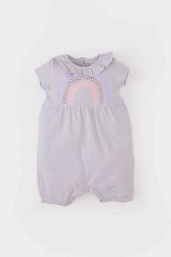 Newborn Baby Girl Rainbow Print Cotton Romper
