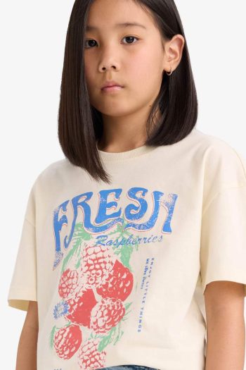 Girls' Relaxed Fit Printed Short Sleeve T-Shirt with Crew Neck