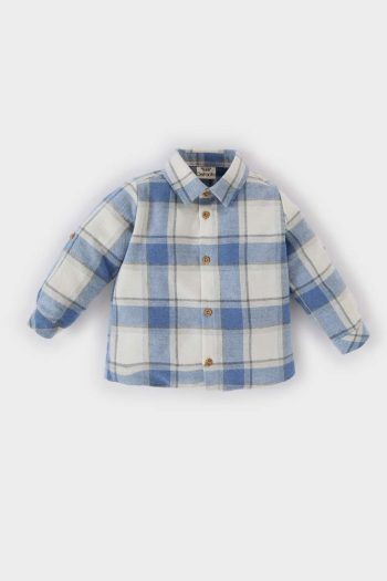 Baby Boy Checkered Flannel Long Sleeve Shirt