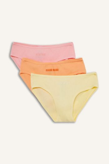 Girls' Printed Ribbed Knit 3-Pack Briefs