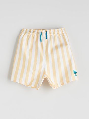 LCW Kids Striped Elastic Waistband Swim Shorts for Boys