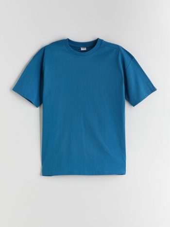 LCW Kids Blue Crew Neck Basic Boys' T-Shirt