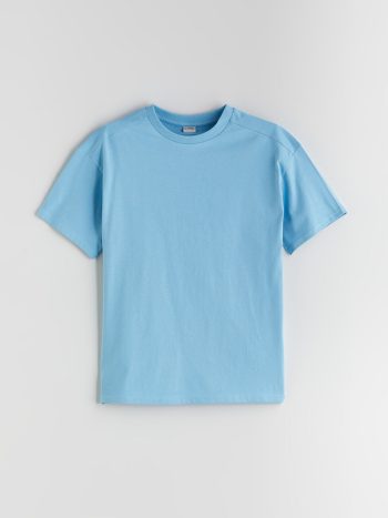 LCW Kids Mavi Crew Neck Basic Boys T-Shirt