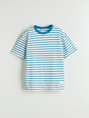 LCW Kids Blue Crew Neck Boys' T-Shirt
