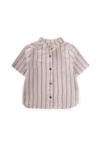 Black Double Striped Muslin Shirt for Ages 2-10